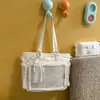 Bolsa Rosa Translúcida Mate con Brillo Fino, Adecuada para Chicas Estilo Anime, Se Puede Usar como Bolso Cruzado o de Hombro, Ideal para Estudiantes que Van a la Escuela, Tareas o Clases Extra