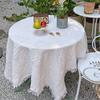 Mantel de Gasa de Algodón Retro con Estampado de Corazón de Melocotón Estilo Ins Simple Francés Romántico Cubierta para Mesa de Café Mesa Redonda Mantel de Picnic Mantel