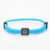 Pulsera de Cuerda Milanés Multicolor Lista para Usar Transfronteriza Día de la Madre Acero Inoxidable Negro Grabado Pulsera de Cuerda Trenzada Ajustable