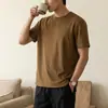 Camiseta Deportiva Transpirable de Manga Corta para Hombre con Dobladillo Dividido y Diseño de Hombro Caído, Camiseta Casual de Media Manga para Transmisión en Vivo, Distribución al por Mayor
