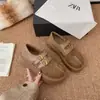 Mocasines Retro Estilo Británico Doble Hebilla Suela Gruesa para Mujer 2026 Otoño Nuevo Versátil Punta Dividida Mary Jane Zapatos Pequeños de Piel