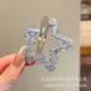 Pinza para el pelo de cristal de lujo ligero estilo coreano para niñas, cuentas de cristal, en forma de corazón y pentagrama, accesorio de moda para el cabello para mujeres