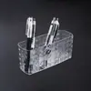 Caja de Almacenamiento para Cosméticos, Portalápices de Tres Compartimentos, Portalápices de Almacenamiento de Acrílico Transparente, Caja de Almacenamiento para Lápices de Cejas y Pinceles de Maquillaje