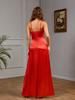 Nuevo Color Sólido Europeo y Americano Falda Irregular Tirantes Cuello en V Satén Verano Ajustado Elegante vestido