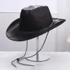 Nuevo Sombrero de Vaquero de Ante Compuesto Cómodo de Ala Ancha para Hombres y Mujeres, Sombrilla Protectora Solar UV para Exteriores, Sombrero de Fiesta