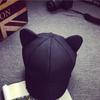 Sombrero nuevo de orejas de gato 2023 para mujer estilo coreano versátil transpirable ala ancha que hace ver el rostro pequeño gorra de béisbol moda gorra con visera