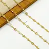 Cadena de Uso Rudo con Bordes Irregulares de Circonita Envueltos, Chapada en Cobre con Oro Real de 14K, Accesorios de Cadena para Joyería DIY, Accesorios para Ropa
