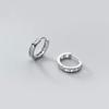 Broche de Plata 925 Popular en Internet Simple Números Romanos Círculo Hebilla de Oreja Pendientes de Moda Simples Pequeños y Exquisitos Versátiles para Mujer