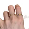 Anel Aberto Vintage Folha de Zircônia Dopamina com Design Único, Exquisito Anel para Dedo Indicador, Versátil e Estiloso para Mulheres