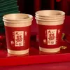 Copos de papel de casamento banquete de casamento engrossado copos de casamento descartáveis casamento em casa copos de água festivos vermelhos suprimentos de casamento