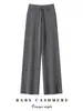 Peça única 100% caxemira pura cintura alta modeladora elegante malha grossa agasalho calça casual feminina calça pantalona