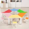 Mesas y sillas para aulas de creadores, combinación móvil, empalme triangular, mesa de actividades para sala de conferencias, mesa hexagonal experimental, hexágono