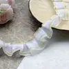 Accesorios para el cabello de muñeca de bebé plisados de aire de hada de onda de alta calidad, accesorios de ribete de encaje hechos a mano para vestidos occidentales
