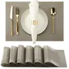 Mantel individual Teslin Europeo Moderno Simple Diagonal Occidental Hotel PVC Tejido Marco Simple y Doble Mantel de Mesa Comedor