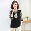 Roupa de Primavera para Mãe de Meia-Idade Camisa de Manga Longa 2026 Novo Estilo Camisa Básica Elegante para Mulheres de Meia-Idade e Idosas Conjunto
