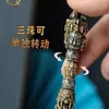 Xizang Latón Vajra de Tres Puntas Puba Adorno de Punta Vajra Colgante de Mazo Vajra Base Grande Adorno de Mazo Escorpión