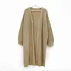 Nuevo cárdigan largo de punto para otoño e invierno, cómodo y casual, estilo Amazon, suéter abrigo liso relajado, moda para mujer