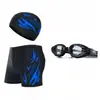 Traje de baño para hombre de fábrica Set de gorro de natación Boxer Secado rápido Tallas grandes Equipo de natación Traje de baño estampado Deportes de aguas termales para hombre