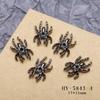 Ornamentos de Unha de Aranha Negra de Liga Metálica para Novo Halloween Transfronteiriço Super Brilhantes Diamante Tridimensional Aranha Ornamentos de Unha
