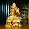 Latón Wusheng Guan Gong Hogar Oficina Escritorio Wu Riqueza Guan Gong Bronce Como Guan Erye Artesanía Regalo Ornamento