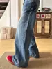 Jeans acampanados para mujer petite, nuevos pantalones de verano de tiro bajo, pantalones casuales rectos holgados que estilizan