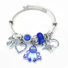 Panjia Nuevo Lindo Pulsera Adhesiva para Mujer Dibujos Animados Colgante de Diamante Cadena Hueso de Serpiente Abierta Pulsera Moda Venta al por Mayor