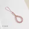 Nova Corrente de Pingente para Celular de Cristal Morango Torcida à Mão Fofa Estilo Menina Curto Cordão de Celular de Cristal Feminino de Alta Qualidade