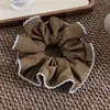 Estilo Coreano Tela de Alta Gama Bloque de Color Borde Recortado Liga para el Pelo Tipo Intestino Grueso para Mujer Elegante Moño Cola de Caballo Cuerda para el Pelo Flor para el Pelo Accesorios para el Cabello