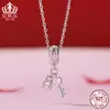 Colgante Original de Candado con Llave Aiful Plata de Ley S925 Corazón Candado Cuentas Espaciadoras de Silicona Accesorios para Joyería DIY con Cuentas