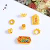 Larga duración no se desvanece oro arena diy accesorios corona moneda amor libélula punto loto Ruyi Kun Círculo Pulsera anillo mujeres