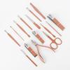 Conjunto de ferramentas de nail art de 7 peças em ouro rosa conjunto completo de cortadores de unhas cortadores de unhas multiuso