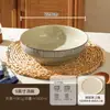 Cuenco de Cerámica Retro Estilo Chino para Sopa, Cuenco Grande para el Hogar, Cuenco para Fideos, Recipiente para Sopa, Cuenco para Pescado en Escabeche, Cuenco para Hot Pot, Cuenco para Rodajas de Carne, Vajilla