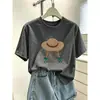 Camiseta de algodão puro de manga curta, moderna, casual, versátil, rejuvenescedora, modeladora, top amarelo, roupa feminina de verão, novo modelo 2026