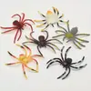 Simulação de aranha de brinquedo, flor de trombeta, aranha preta, inseto rastejante assustador, modelo de aranha, adereços de aranha falsos, atacado