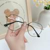 H5801 Estilo coreano cara de libro rojo pequeño cara de libro pequeña montura de gafas metálica ovalada gafas retro para miopía anti-luz azul
