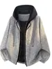NASA SOBRE Chaqueta de Moda Otoñal Nueva Talla Grande Versátil Moderna para Adolescentes, Sudadera con Capucha Falsa de Dos Piezas