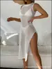 2024 Nuevo Bikini Europeo y Americano Cover-Up Malla Calada Tejido de Punto Traje de Baño Camisa de Protección Solar para Playa Verano Amazon
