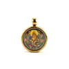 Pingente de Caixa Gawa Thangka dos Cinco Budas da Riqueza em Aço Inoxidável Mini Thangka Estilo Xizang 1,5cm