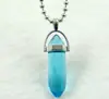 Pendente de pedra de cristal natural transfronteiriço ágata coluna hexagonal bala aço inoxidável europeu e americano colar bola de aço Amazon ebay