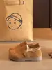 Sapatos Birkenstock Flocked Retro em Forma de Feijão para Mulheres 2026 Inverno Novos Sapatos de Pelo para Grávidas Birkenstock Sapatos de Algodão Botas de Neve Quentes