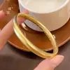 El Mismo Estilo que el Pulsera de Espalda de Pez Dorado Arena de la Tienda de Oro Puzuo con Cien Bendiciones, Pulsera Sólida de Bucle Cerrado Estilo Chino Nuevo para Mujer
