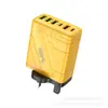 Carregador de Celular Estilo Mecha Europeu e Americano Transfronteiriço Multi-Porta 4 USB + 2C Cabeça de Carregamento Rápido 5V3A Cabeça de Carregamento Nitreto de Gálio