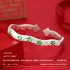 Pulsera de Plata de Ley 999.9 Esmaltada Flor de Ciruelo para Mujer, Diseño Fresco y Auspicioso Estilo Chino, Regalo de Cumpleaños