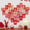 Boa Sorte no Ano do Cavalo, Cartões Decorativos Festivos de Ano Novo, Lindos Cartões Postais com Texto de Bênção, Adesivos de Coração de Amor para Parede, Cartões de Cumprimentos