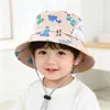 Chapéu de Pescador de Dinossauro de Verão Infantil Proteção Solar Chapéu de Sol para Meninos e Meninas Chapéu Bucket Cartoon Fofo Malha Respirável Chapéu de Sol para Bebê