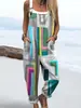 (Botón de Día) Ropa de mujer transfronteriza, Amazon, estilo europeo y americano, overol de verano con botones estampado digital 3D, pantalones de tirantes casuales