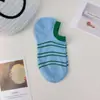 Calcetines Invisibles para Barco para Mujer, Estilo Delgado de Verano, Calcetines Cortos de Algodón Puro con Rayas Dopamina, Transpirables y Antideslizantes, Calcetines Zhuji para Mujer