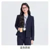2026 Primavera Entrevista para Cualificación de Docente Universitario Ropa Formal Atuendo Profesional para Ir al Trabajo Traje de Tres Botones Conjunto de Traje Negro para Mujer