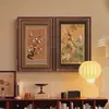 Caixa de Medidor Elétrico Decorativa Vintage com Motivos Florais e de Pássaros, Pintura Suspensa Decorativa para Tampa de Caixa de Disjuntor Elétrico Dupla Porta Estilo Retrô Francês