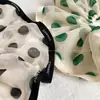 Elegante Anel de Intestino Grande de Chiffon com Bolinhas Rabo de Cavalo Francês Elástico de Cabelo Acessórios de Cabelo com Flor Grande Versáteis Faixa de Cabeça Estilo Verão para Mulheres